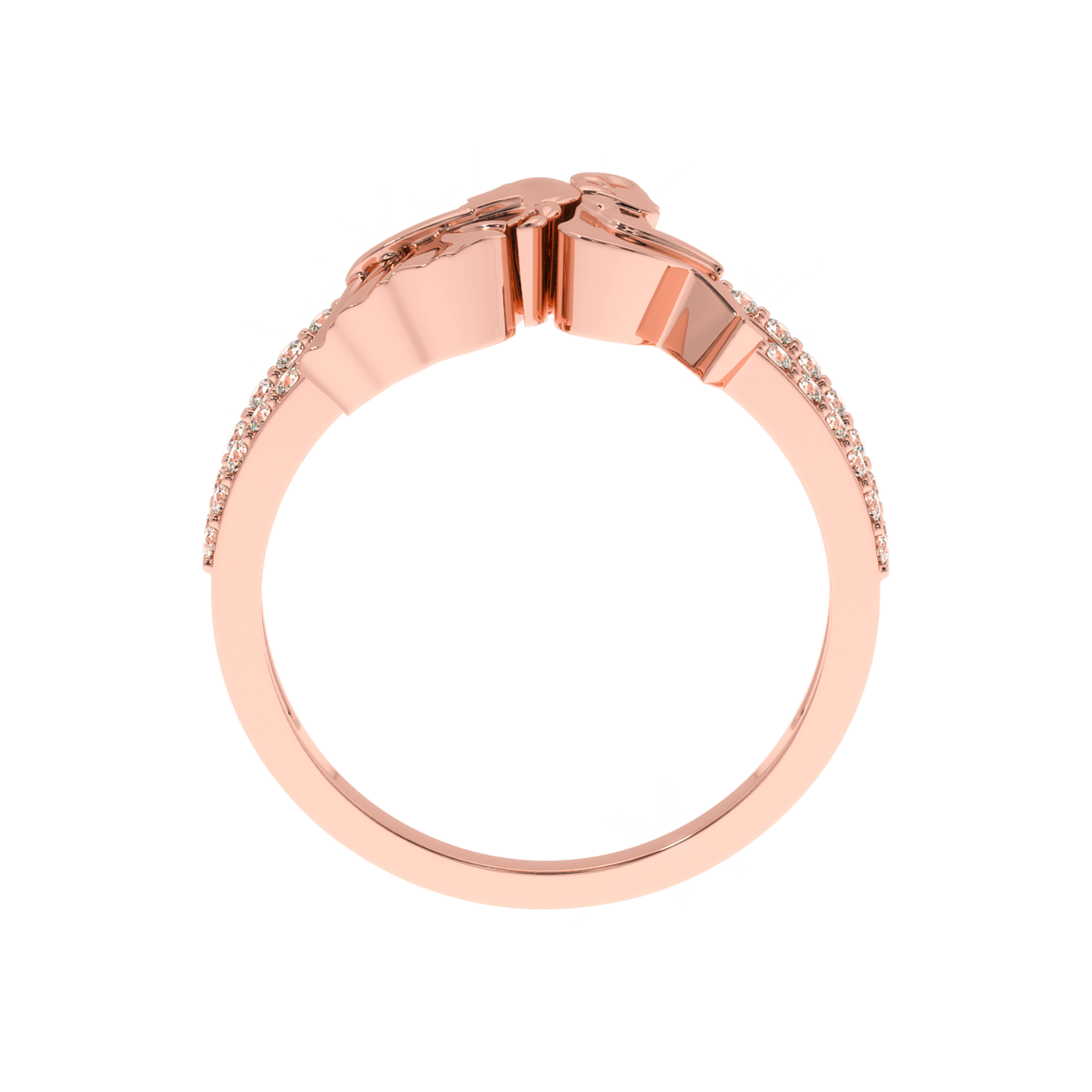 Solitairekart 0.24 CT Lab Grown Diamond You & Me Ring